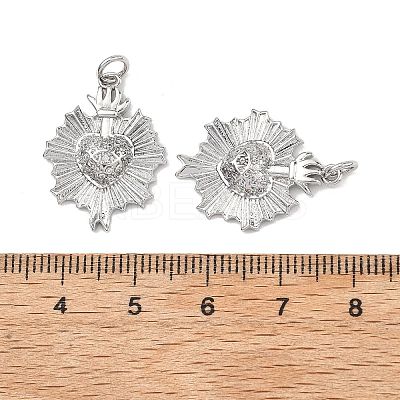 SHEGRACE Brass Micro Pave Clear Cubic Zirconia Pendants XGRQ2C491-405P-1