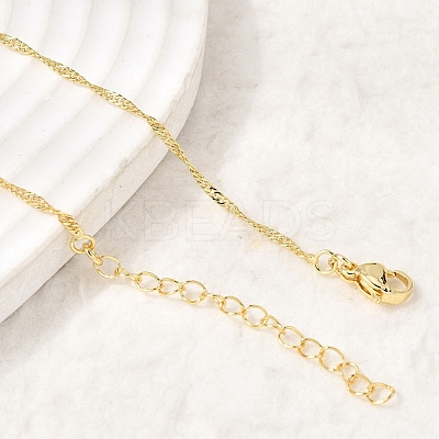 Brass Singapore Chain Necklaces NJEW-D298-01G-1