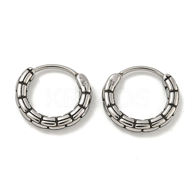 316 Surgical Stainless Steel Hoop Earrings EJEW-D096-19C-AS-1