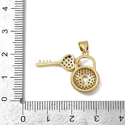 Brass Micro Pave Cubic Zirconia Pendants KK-I358-028G-1
