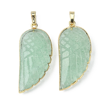 Natural Green Strawberry Quartz Pendants G-O204-03B-1