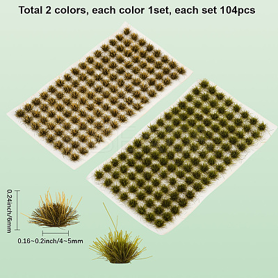 208Pcs 2 Colors Nylon Mini Grass Tufts AJEW-SP0003-17C-1