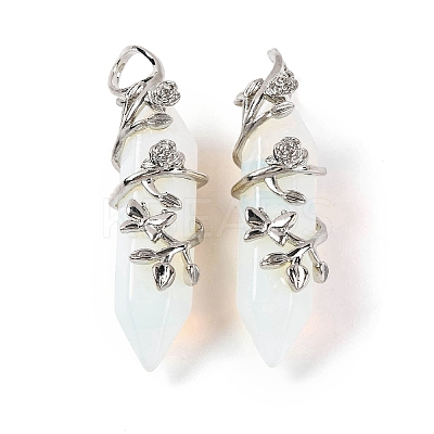 Opalite Double Terminal Pointed Pendants G-C144-03P-12-1