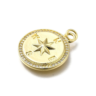 Brass Micro Pave Cubic Zirconia Pendants KK-C090-24G-1