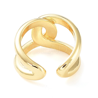 Brass Knot Open Cuff Rings for Women RJEW-D016-09G-1