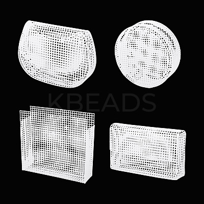 4 Styles Plastic Mesh Sheets FIND-TA0006-66-1
