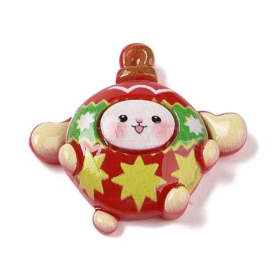 Christmas Rabbit Theme Opaque Resin Decoden Cabochons LS-RESI-S397-01C-1