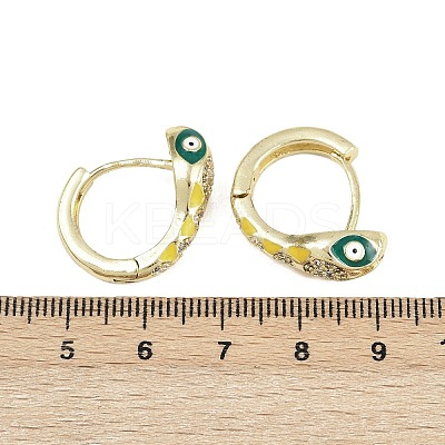 Brass Micro Pave Cubic Zirconia Hoop Earrings EJEW-B146-02G-1