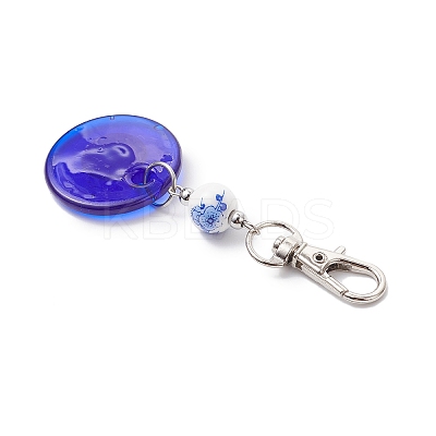 Handmade Lampwork Evil Eye Pendant Decorations HJEW-JM04143-01-1