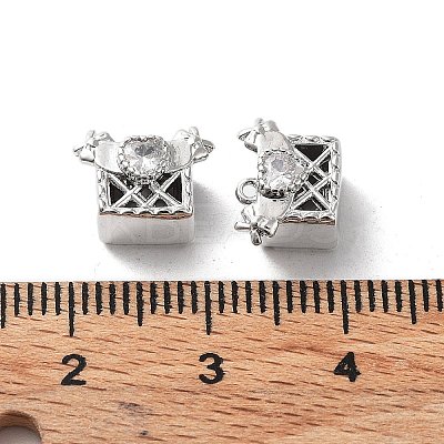 Rack Plating Brass Micro Pave Cubic Zirconia Pendants KK-K333-86P-1