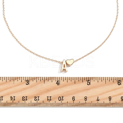 Alloy Letter Heart Pendant Necklaces for Women NJEW-FS0001-09X-1