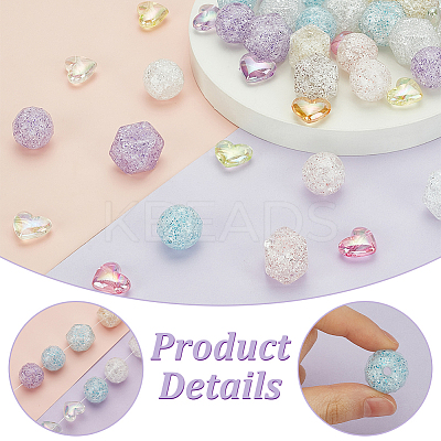 45pcs 3 styles Transparent Crackle Acrylic Beads TACR-PH0001-76-1