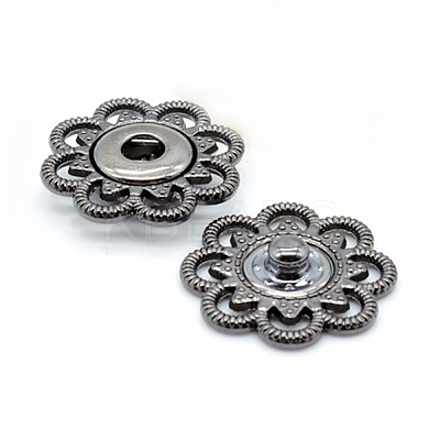 Hollow Alloy Snap Buttons BUTT-WH0015-24B-1