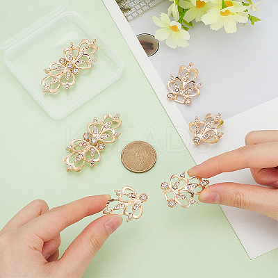 4Pcs Zinc Alloy Rhinestone Snap Lock Clasps FIND-FG0003-45A-1