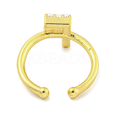 Rack Plating Brass Open Cuff Rings for Women RJEW-F162-01G-F-1