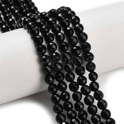 Natural Black Onyx Beads Strands G-C280-B01-6mm-1