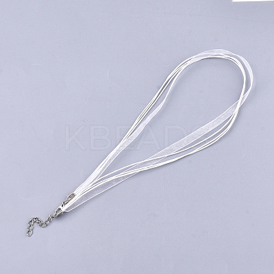 Waxed Cord and Organza Ribbon Necklace Making NCOR-T002-101-1