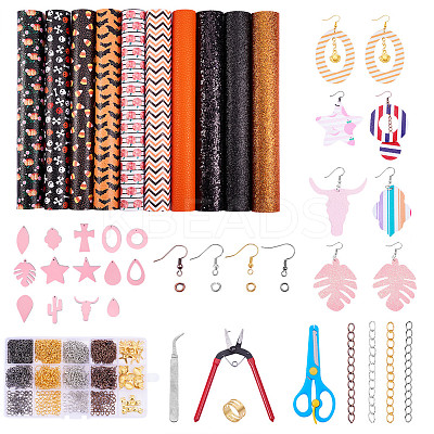 DIY Halloween Theme Glitter Dangle Earrings Making Kit JX049A-1