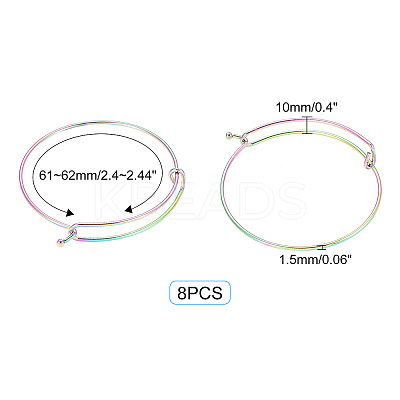 Adjustable PVD Vacuum Plating 304 Stainless Steel Expandable Bangle Making BJEW-UN0001-03M-1