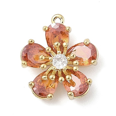 Brass Micro Pave Cubic Zirconia Pendants LS-KK-S514-02E-G-1