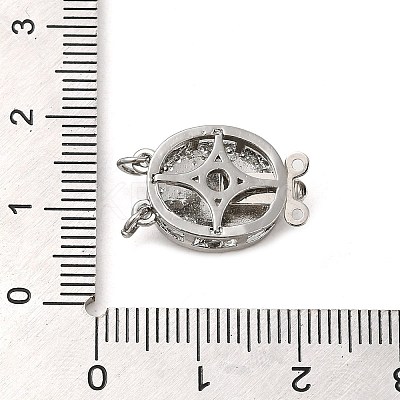 Brass Micro Pave Clear Cubic Zirconia Box Clasps KK-M270-11P-1