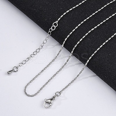 Brass Column Link Chain Necklaces for Women NJEW-D302-05P-1