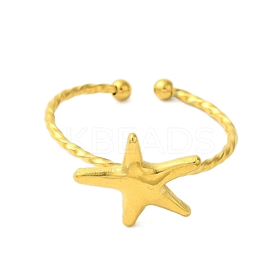 Ocean Beach Series 304 Stainless Steel Cuff Ring RJEW-Q820-02A-1