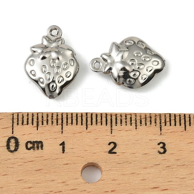 304 Stainless Steel Pendants. Strawberry Charm STAS-A190-06P-1