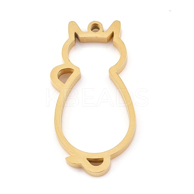 Ion Plating(IP) 304 Stainless Steel Open Back Bezel Pendants STAS-K208-10G-1