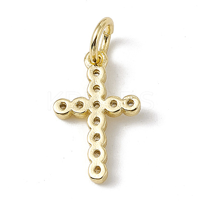 Brass Micro Pave Cubic Zirconia Charms ZIRC-F132-01G-1