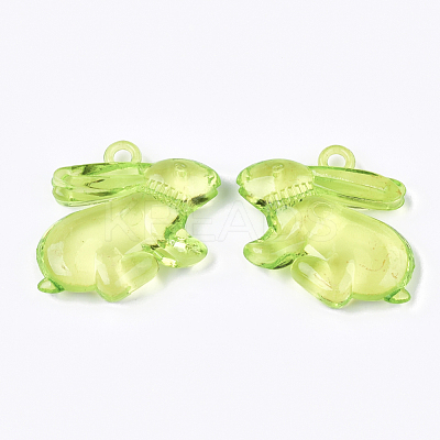 Transparent Acrylic Bunny Pendants X-TACR-S133-092-1