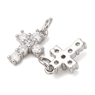 Brass Micro Pave Cubic Zirconia Pendants KK-A279-08P-1