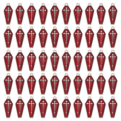 50Pcs Halloween Theme Alloy Enamel Pendants ENAM-ME0001-08-1