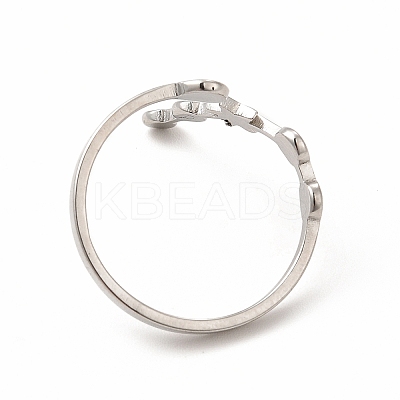 Non-Tarnish 304 Stainless Steel Morning Star Open Cuff Ring for Women X-RJEW-B027-12P-1