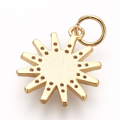 Brass Micro Pave Cubic Zirconia Pendants KK-P156-11G-NR-1