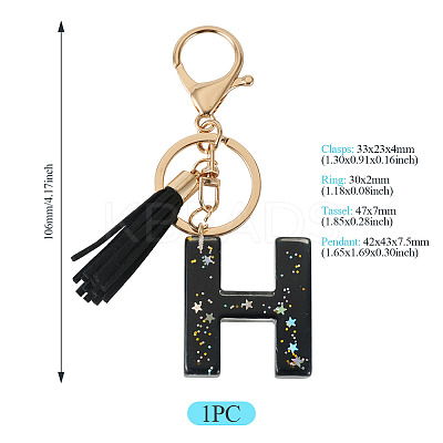 1Pc Resin Letter Keychains KEYC-TADJ0001-09H-1