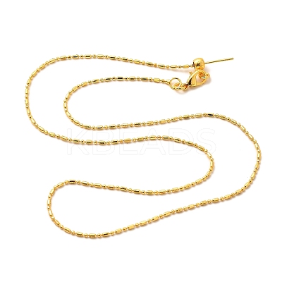 1mm Rack Plating Brass Column Link Chain Adjustable Slider Necklaces for Women Men MAK-L044-54G-1