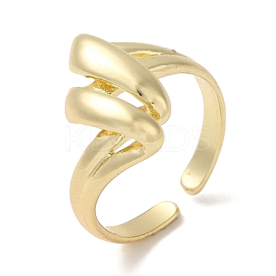 Brass Open Cuff Rings RJEW-Q778-49G-1