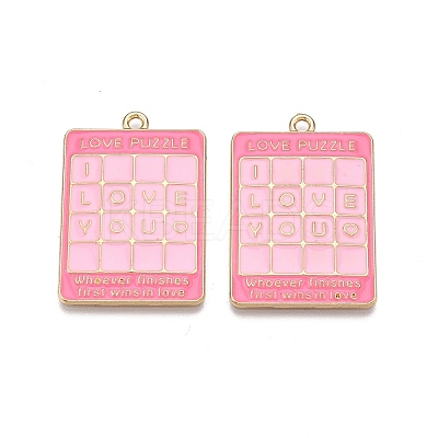 Rack Plating Alloy Enamel Pendants ENAM-N056-430A-1