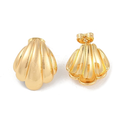 201 Stainless Steel Shell Shape Stud Earrings EJEW-I309-04G-1
