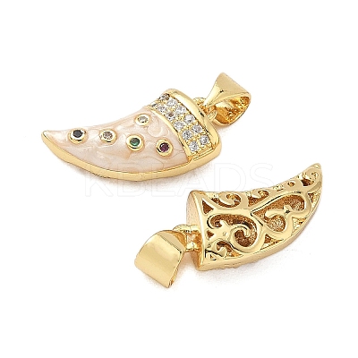 Brass Micro Pave Colorful Cubic Zirconia Enamel Pendants KK-G536-26G-1