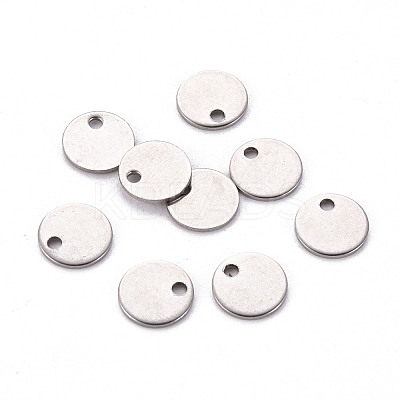 Non-Tarnish 201 Stainless Steel Stamping Blank Tag Pendants STAS-T058-8mm-P-1