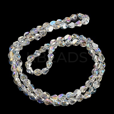 AB Color Plated Electroplate Transparent Glass Beads Strands EGLA-G037-04A-AB02-1