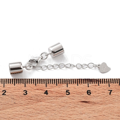Anti-Tarnish Rhodium Plated 925 Sterling Silver Curb Chain Extender STER-G039-04D-P-1