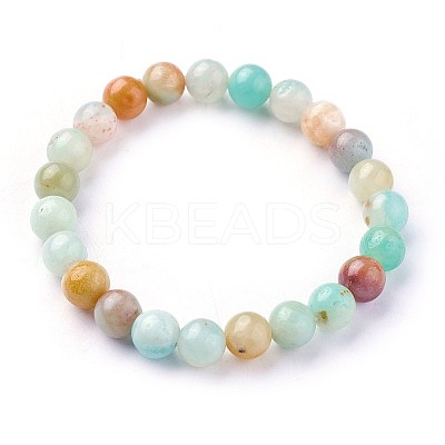 Natural Flower Amazonite Beads Stretch Bracelets BJEW-F380-01-B09-1