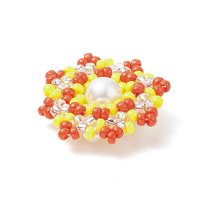 Seed Beads Beaded Charms PALLOY-MZ00119-02-1