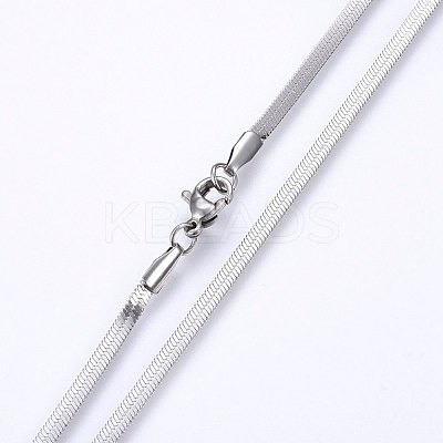 Non-Tarnish 304 Stainless Steel Herringbone Chain Necklaces X-NJEW-P226-09P-1