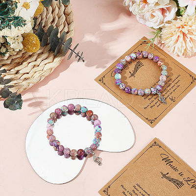 4Pcs Natural Imperial Jasper Bead Bracelets BJEW-ME00005-1