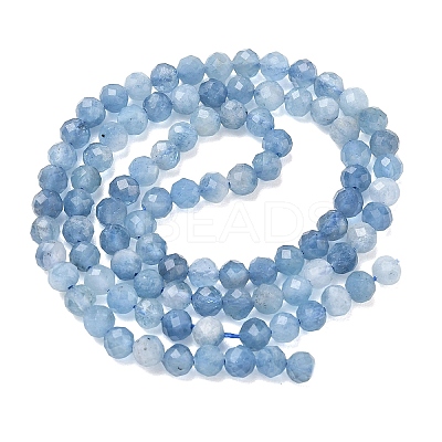 Natural Devil Blue Aquamarine Beads Strands G-P629-A03-03-1