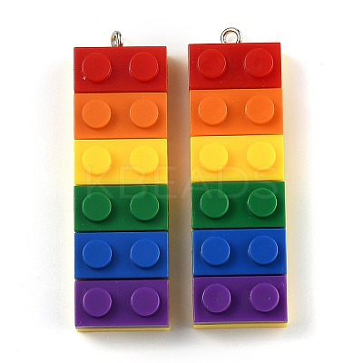 Rainbow Opaque Acrylic Pendants X-MACR-B0001-03B-1